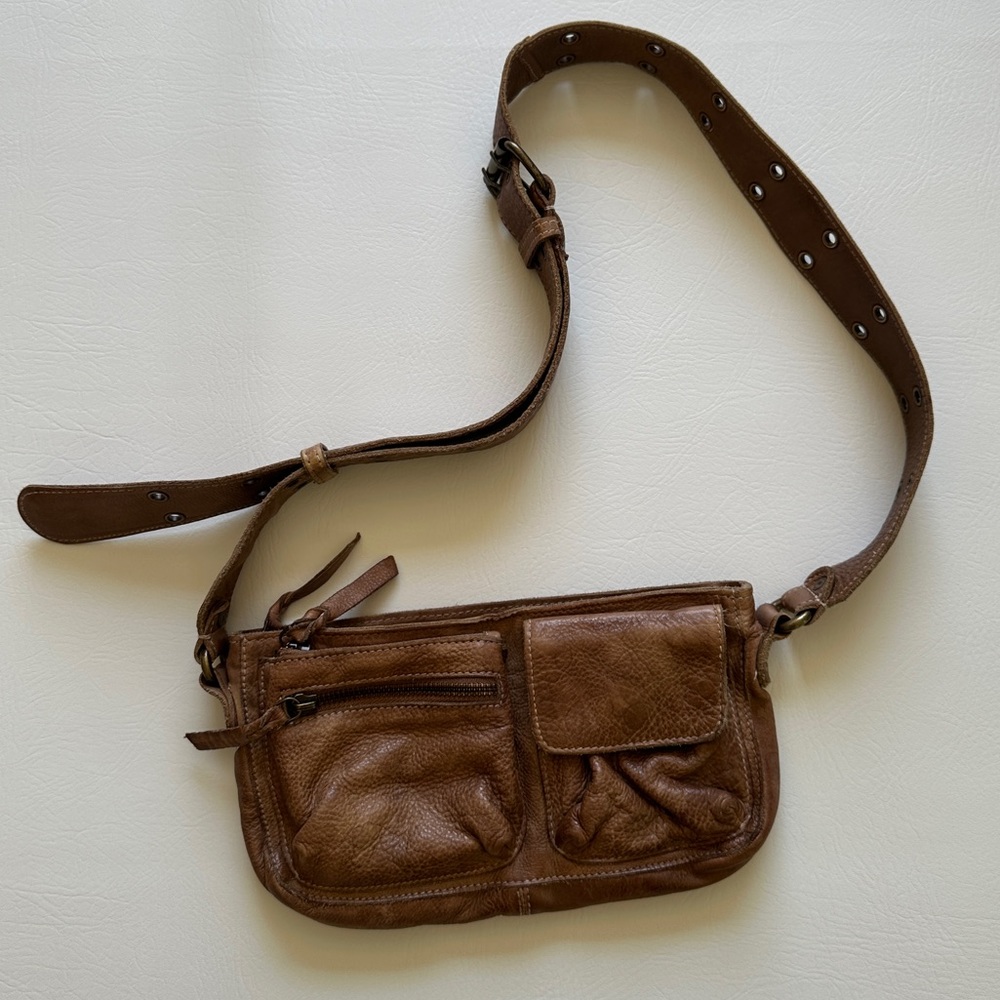 Free People Wade Sling Brown Leather